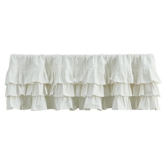 Park Designs Country Ruffled Layered Ivory Balance 59”x15” Set Of Two - Picture 1 of 7
